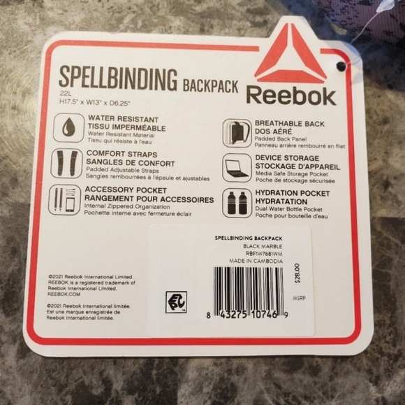 NWT Reebok Spellbinding backpack - Picture 7 of 9